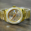 Rolex DateJust 31mm 18K Yellow Gold Custom Diamonds Mother of Pearl Watch 68273 front