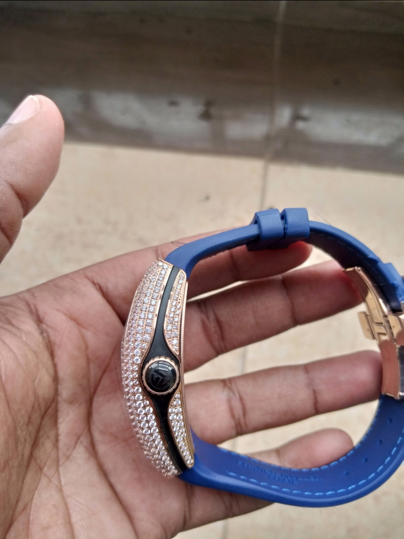 Franck Muller Vanguard Blue Rose Gold Automatic Diamond Men's Watch for sale in Nairobi,Kenya.