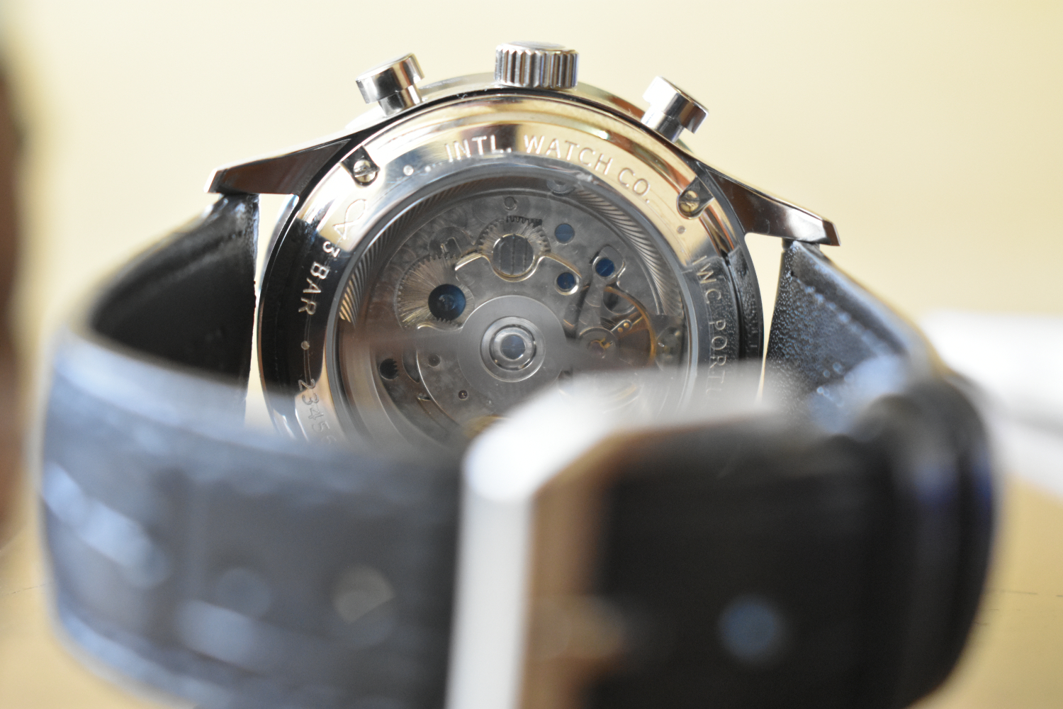 I W C Portuguese Chronograph Watch, Green Dial Black Leather Strap I W 371615 for sale in Nairobi,Kenya.