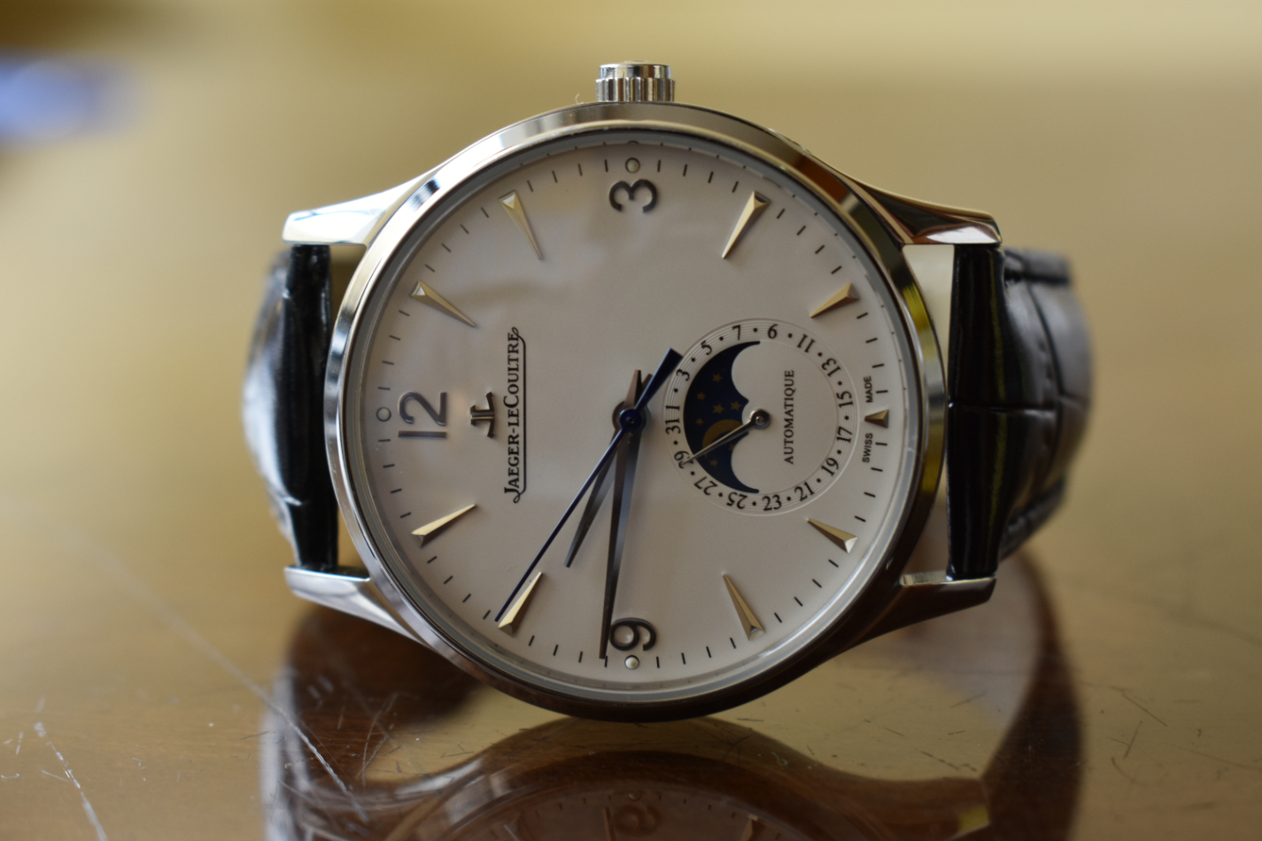JAEGER LECOULTRE MASTER ULTRA THIN MOON PHASE SELF WINDING MEN'S WATCH