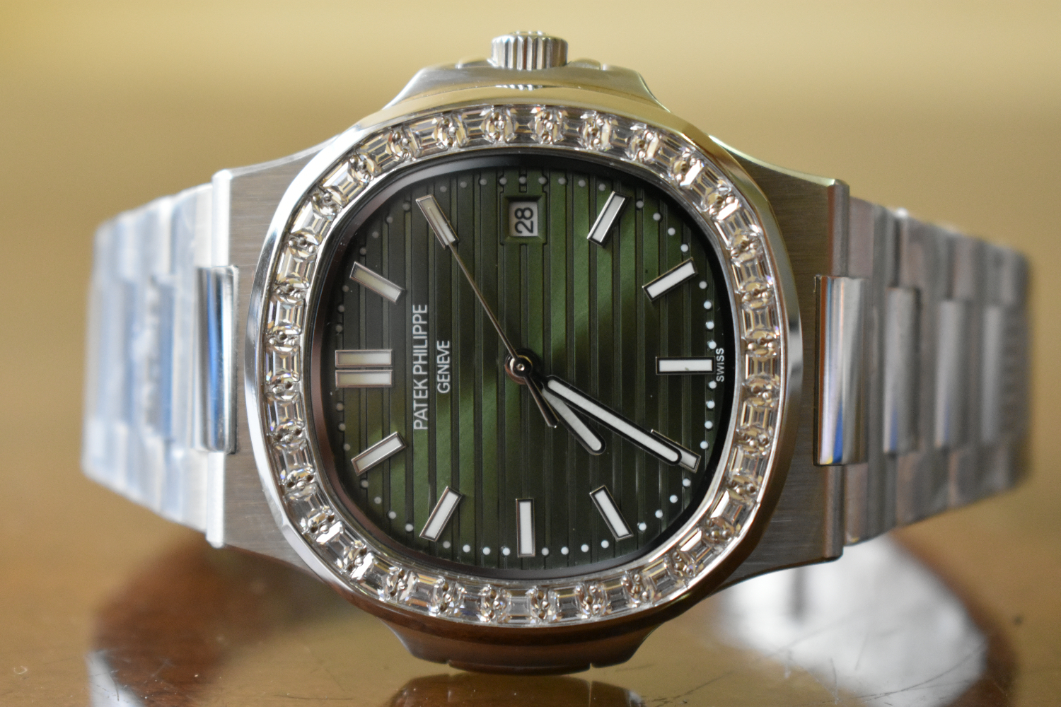Patek Philippe Nautilus Green Dial 5711/1300 A-001 Baguette Cut Diamonds Watch for sale in Nairobi,Kenya.